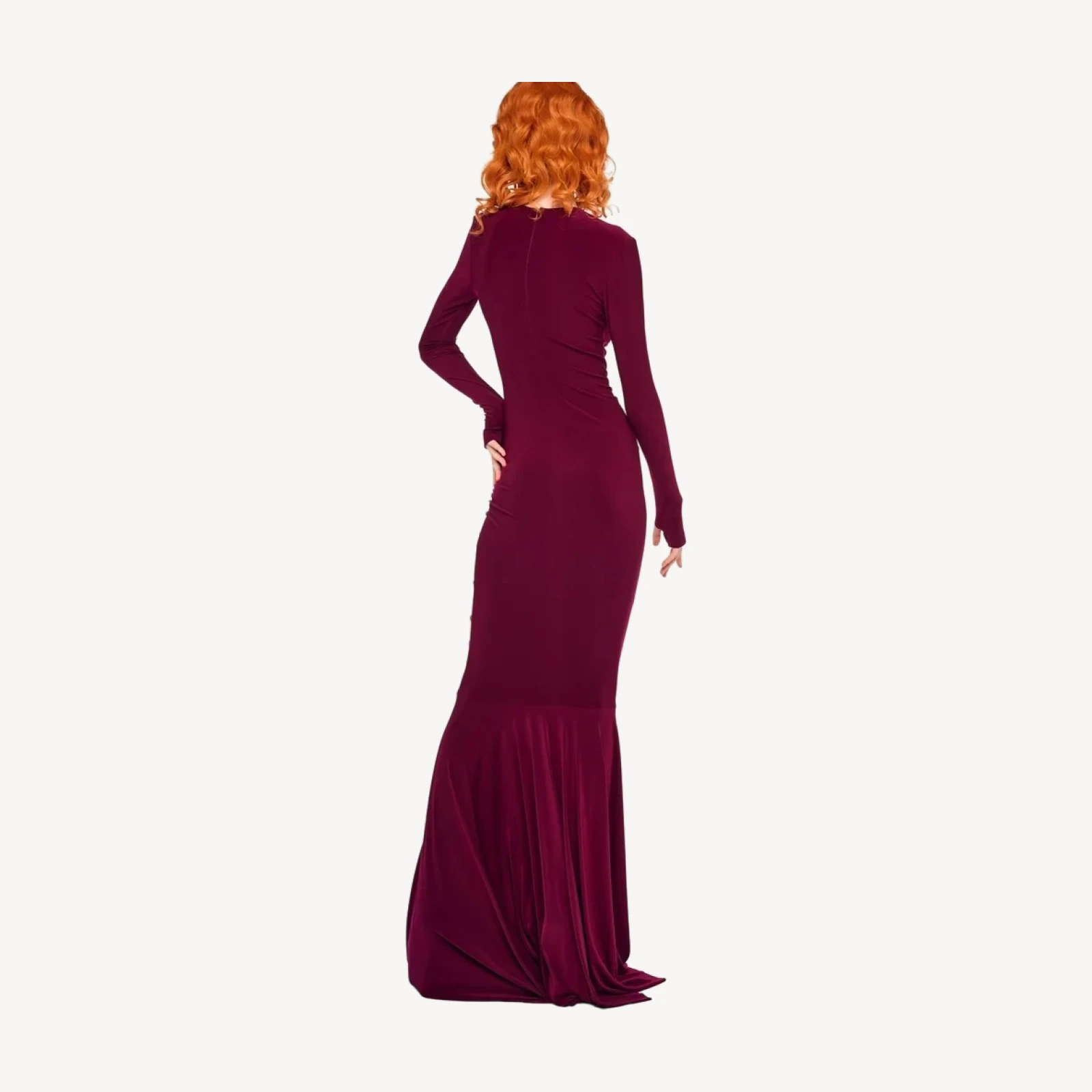 SHIRRED FRONT FISHTAIL GOWN