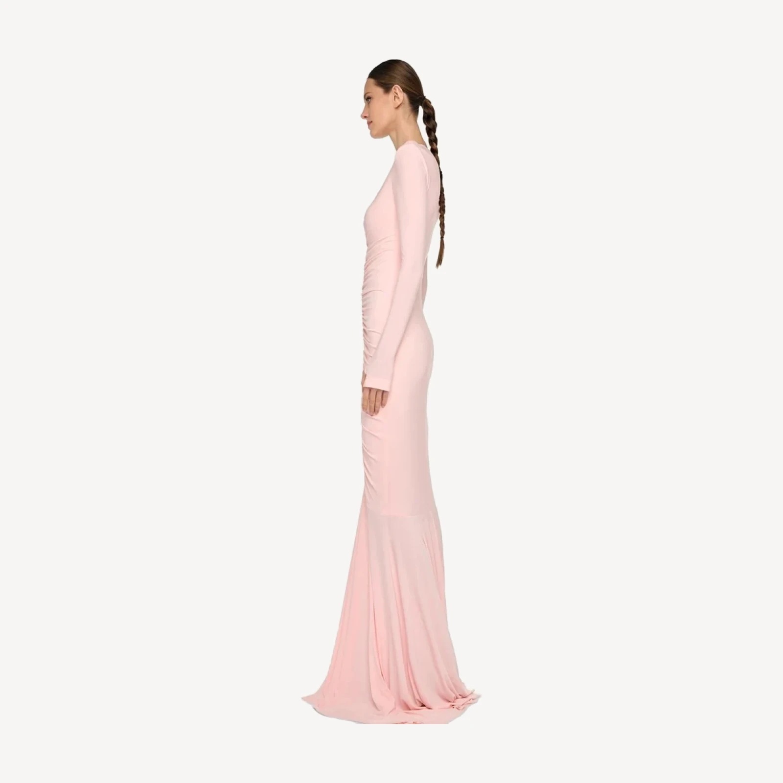 SHIRRED FRONT FISHTAIL GOWN