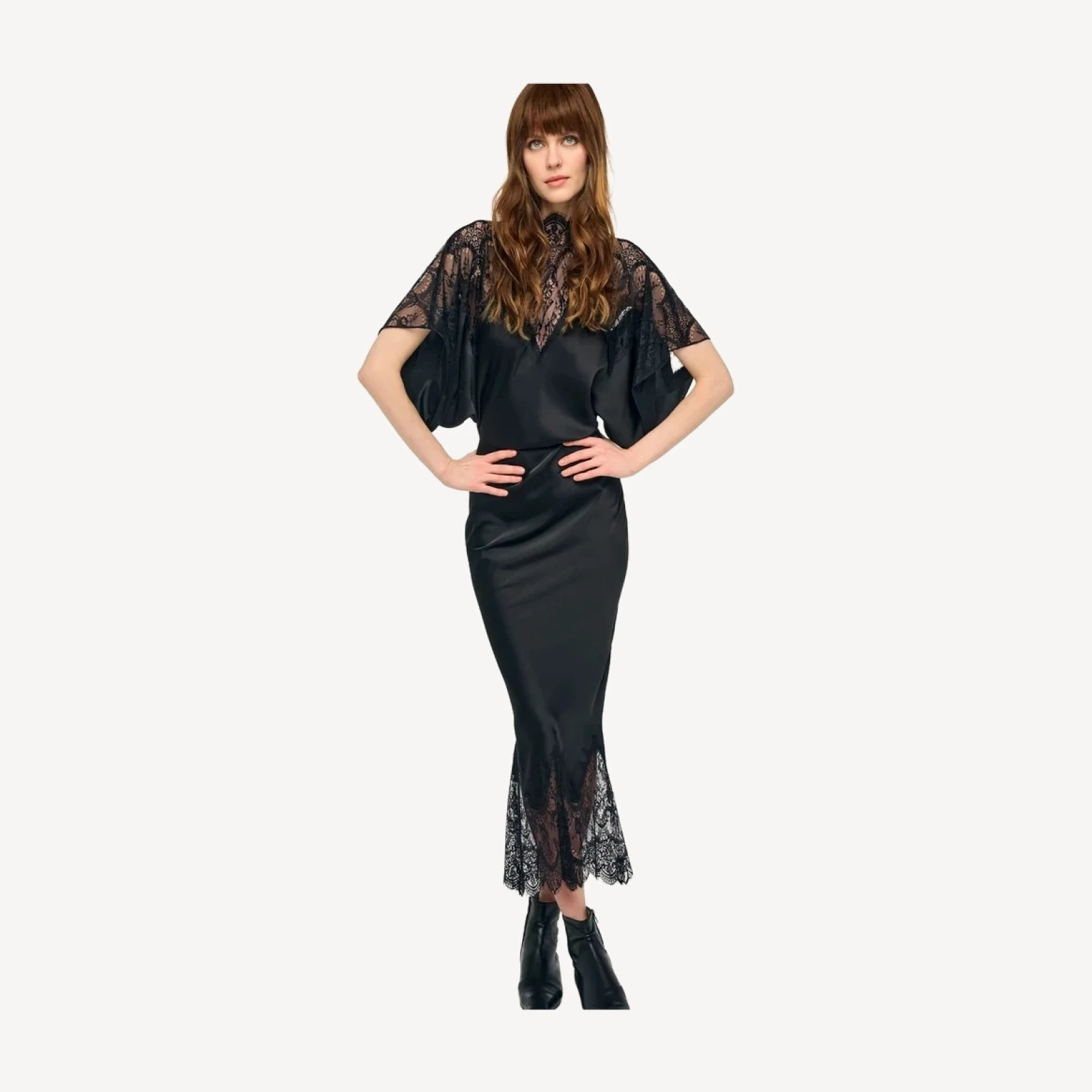 REVERSE OBIE DRESS WITH LACE