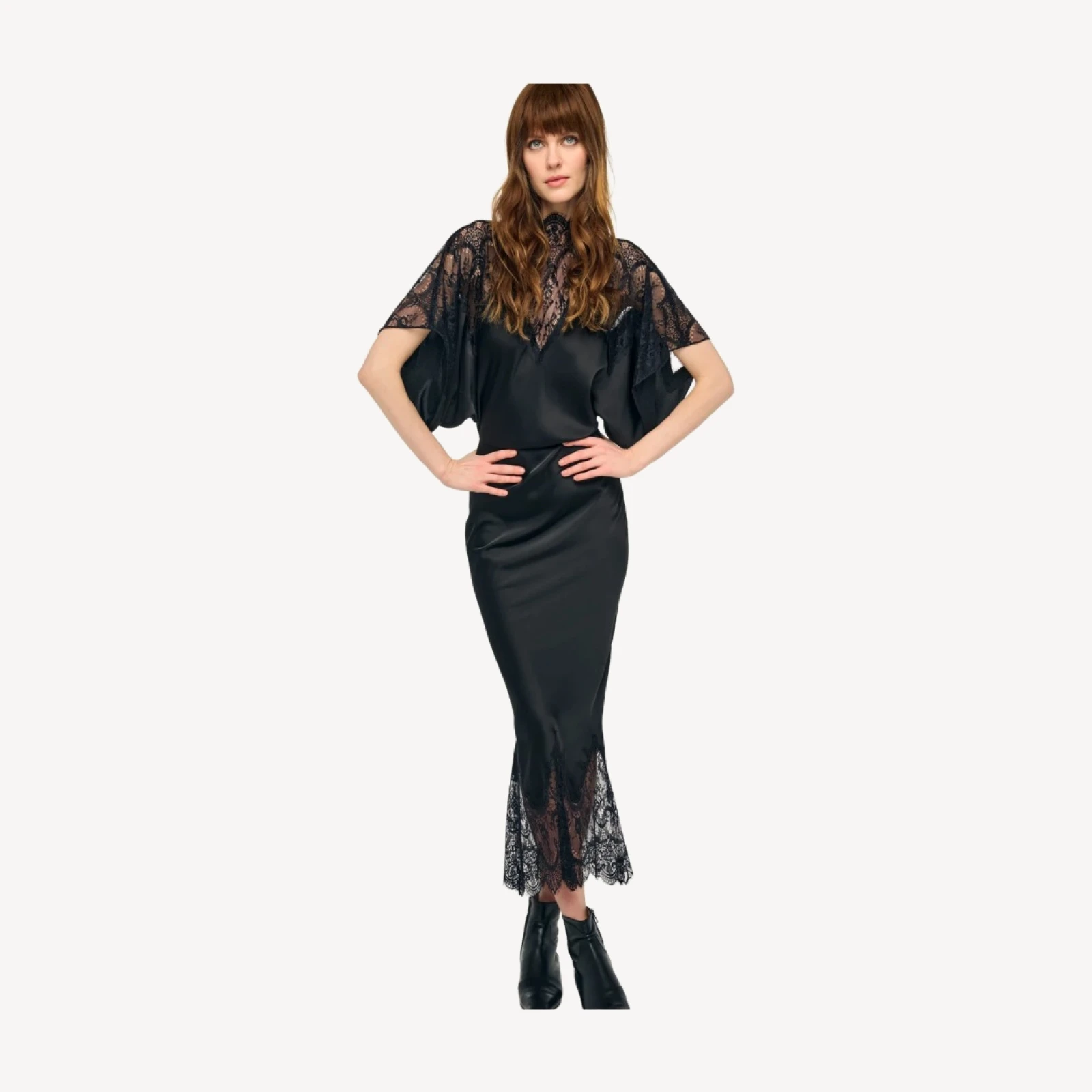 REVERSE OBIE DRESS WITH LACE