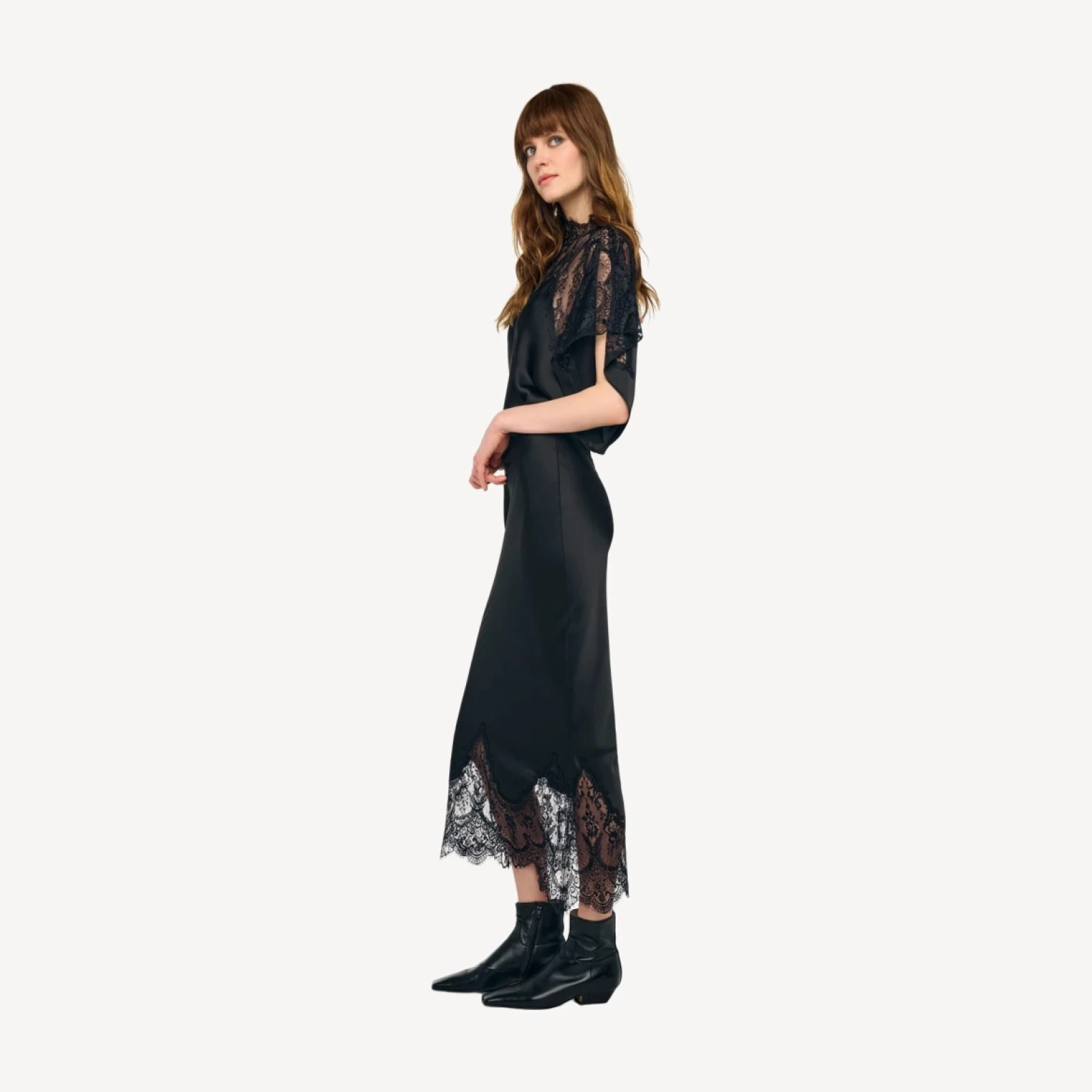 REVERSE OBIE DRESS WITH LACE