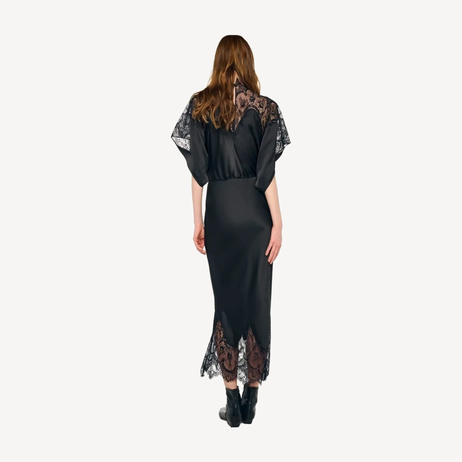 REVERSE OBIE DRESS WITH LACE