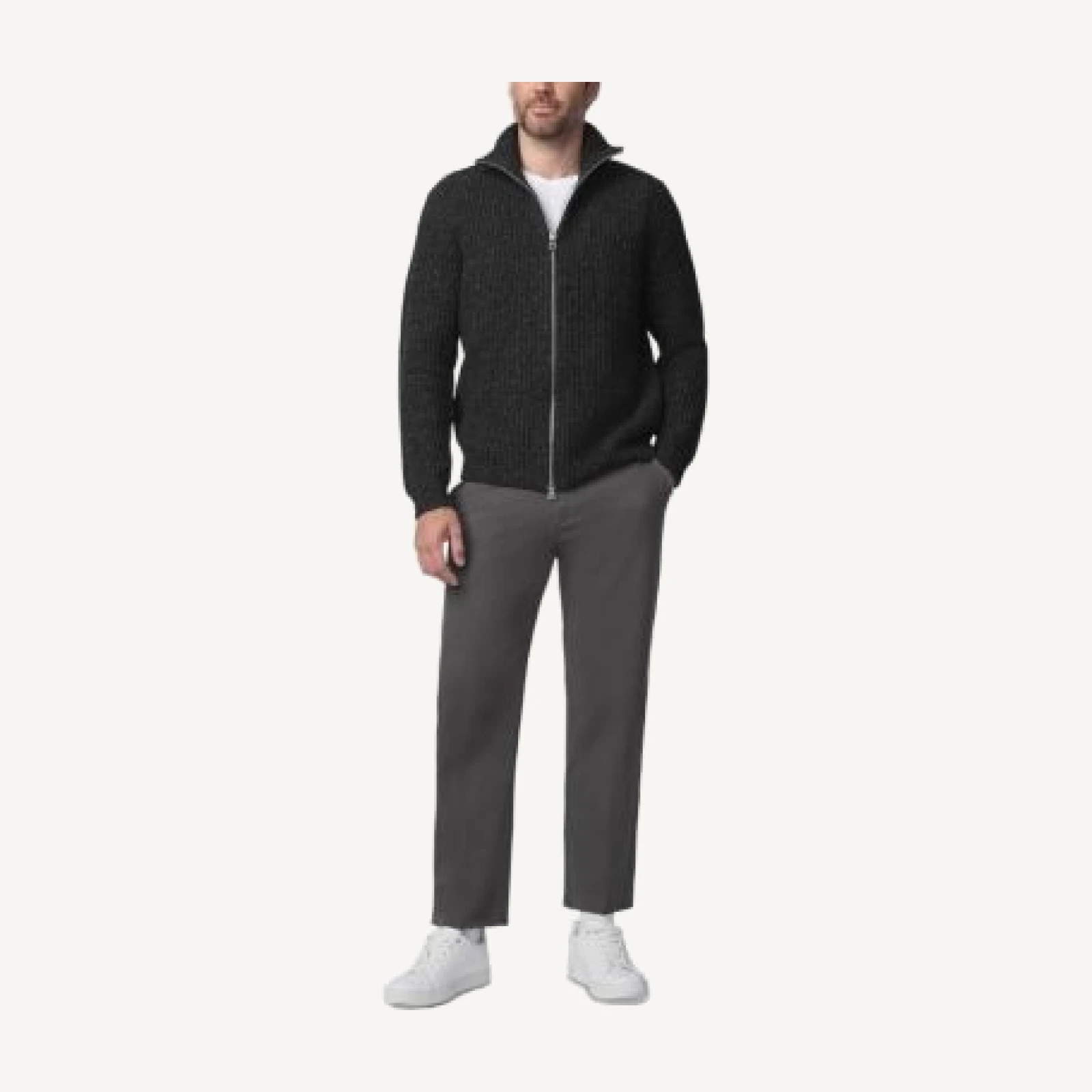 Joe's Jeans Donegal Merino Wool Blend Zip Up Cardigan
