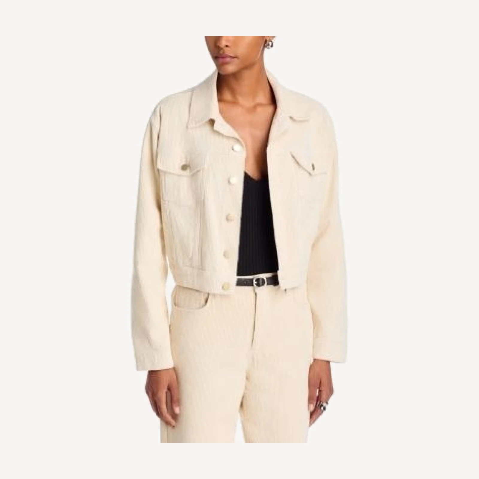 L'Agence Alessia Corduroy Cropped Jacket