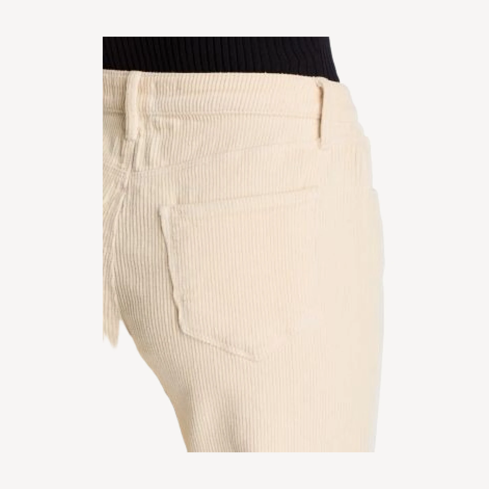 L'Agence Mallis Corduroy High Rise Cropped Barrel Leg Jeans in Pearl White