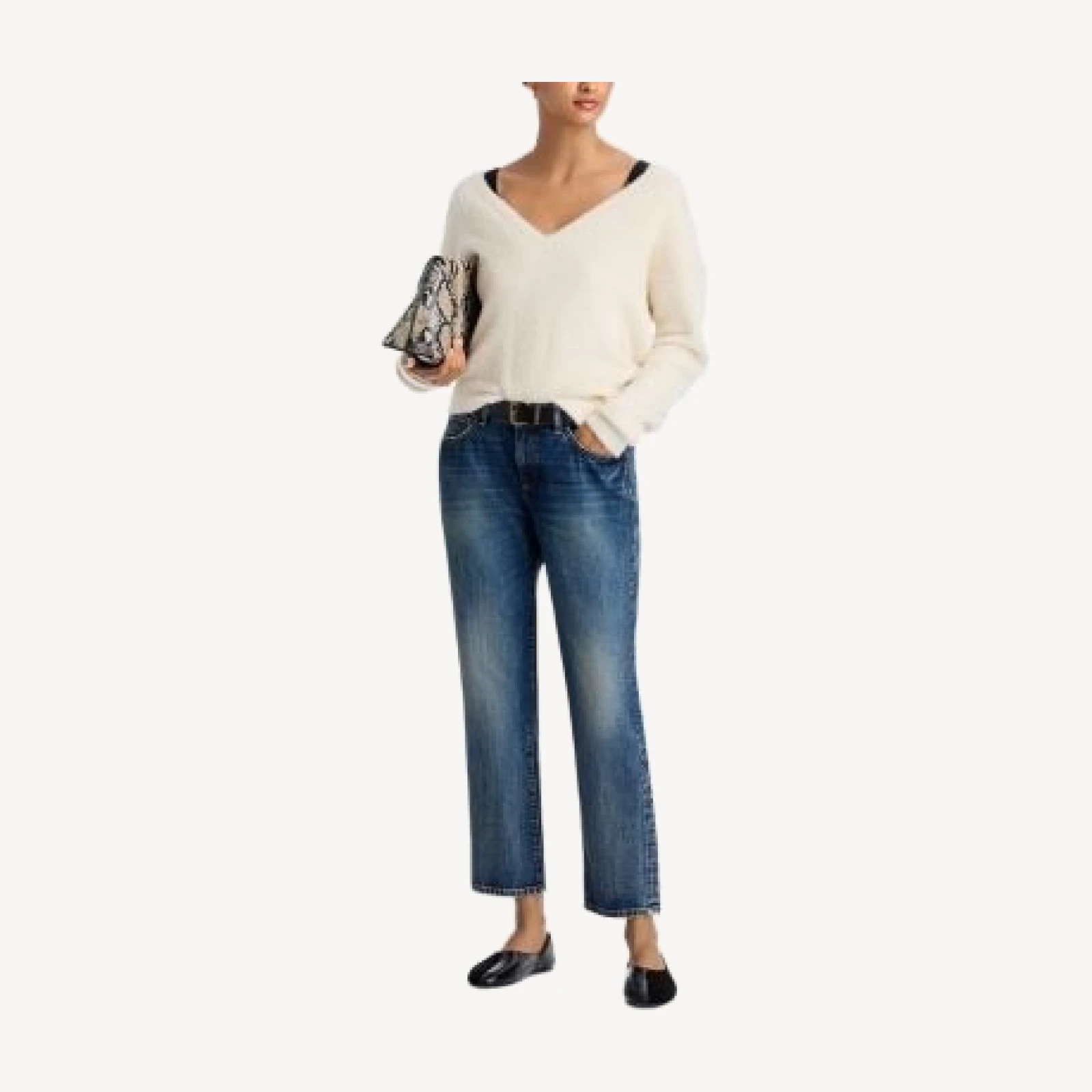 L'Agence Zella Low Rise Ankle Slouch Slim Jeans in Tribeca