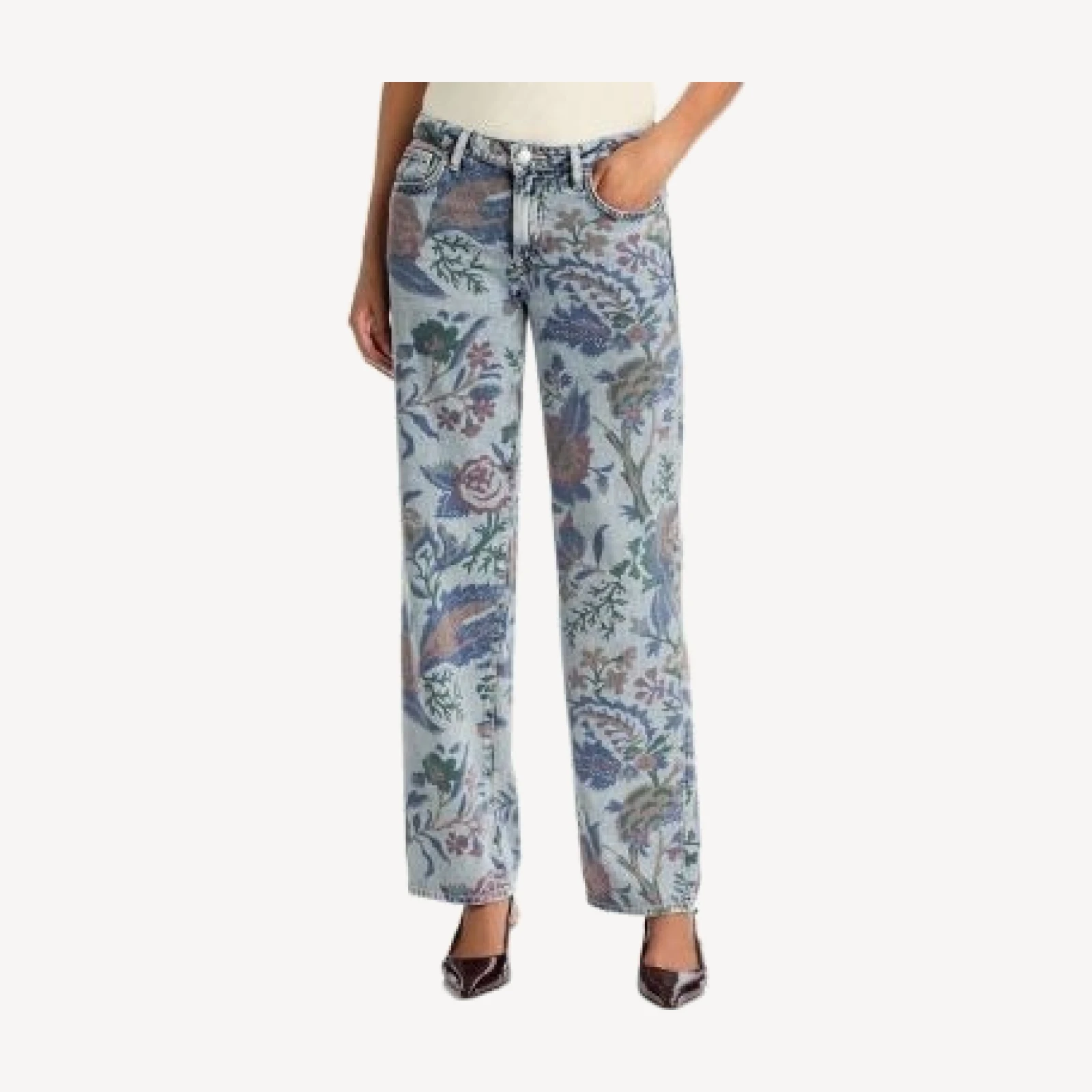 L'Agence Gianna Stovepipe Low Rise Straight Jeans in Monceau
