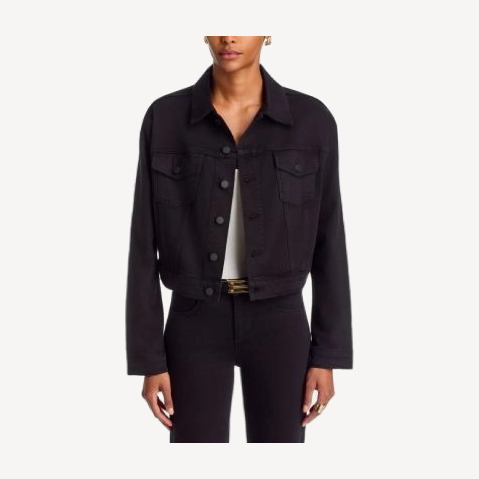 L'Agence Alessia Cropped Denim Jacket