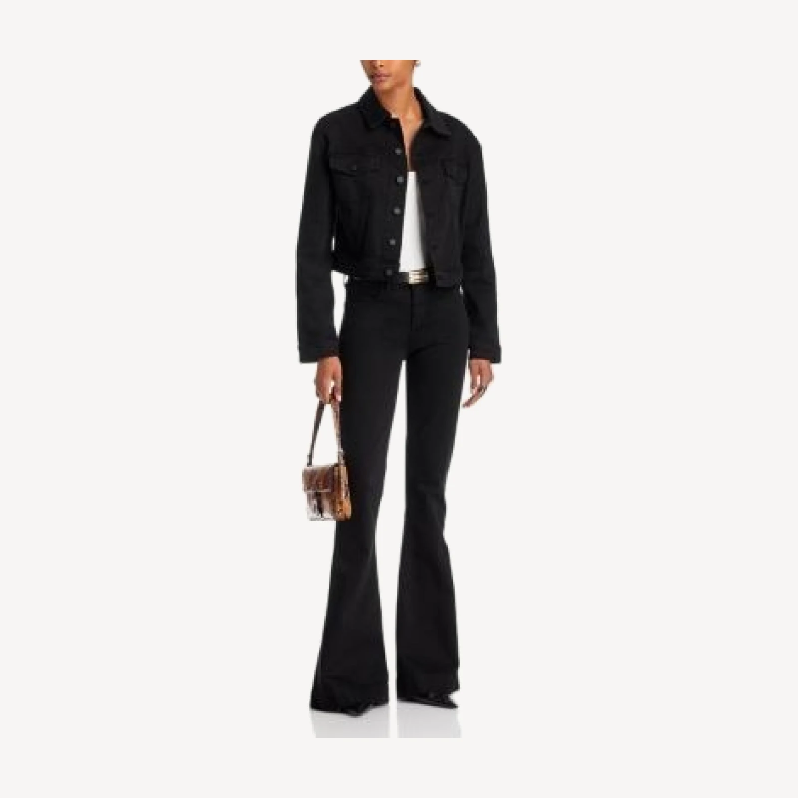 L'Agence Alessia Cropped Denim Jacket