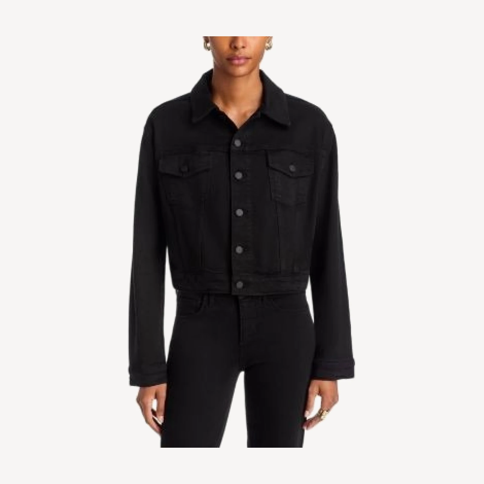 L'Agence Alessia Cropped Denim Jacket