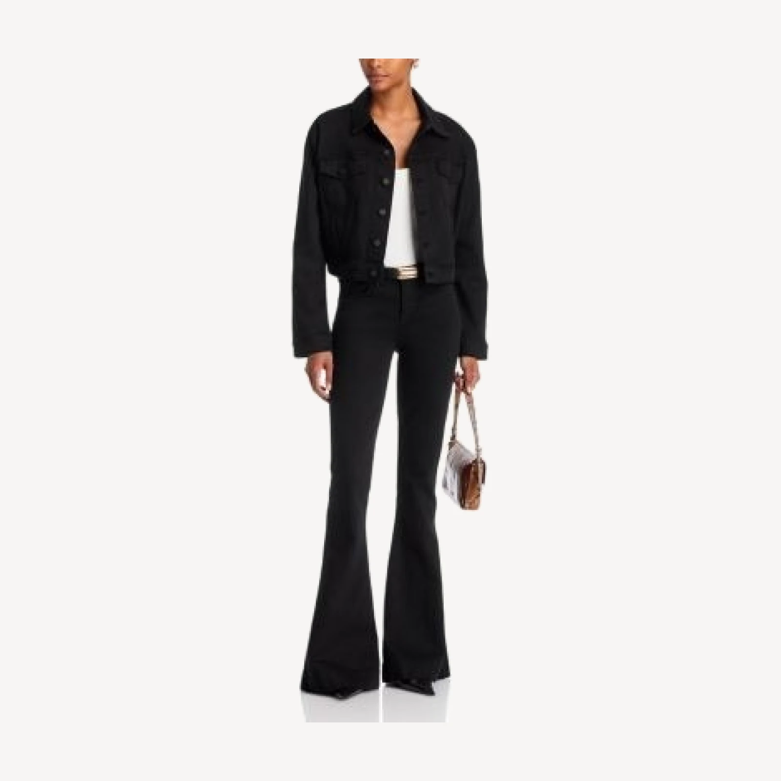 L'Agence Her Story Low Rise Martini Flare Jeans in Saturated Black