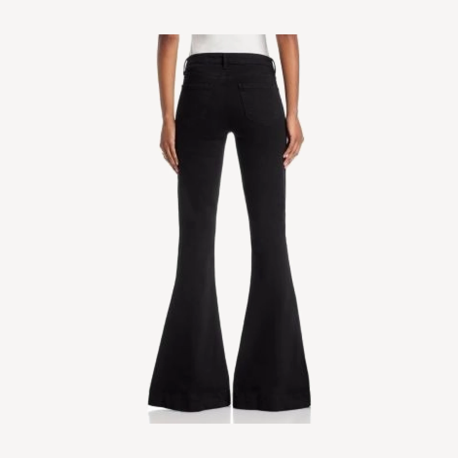 L'Agence Her Story Low Rise Martini Flare Jeans in Saturated Black