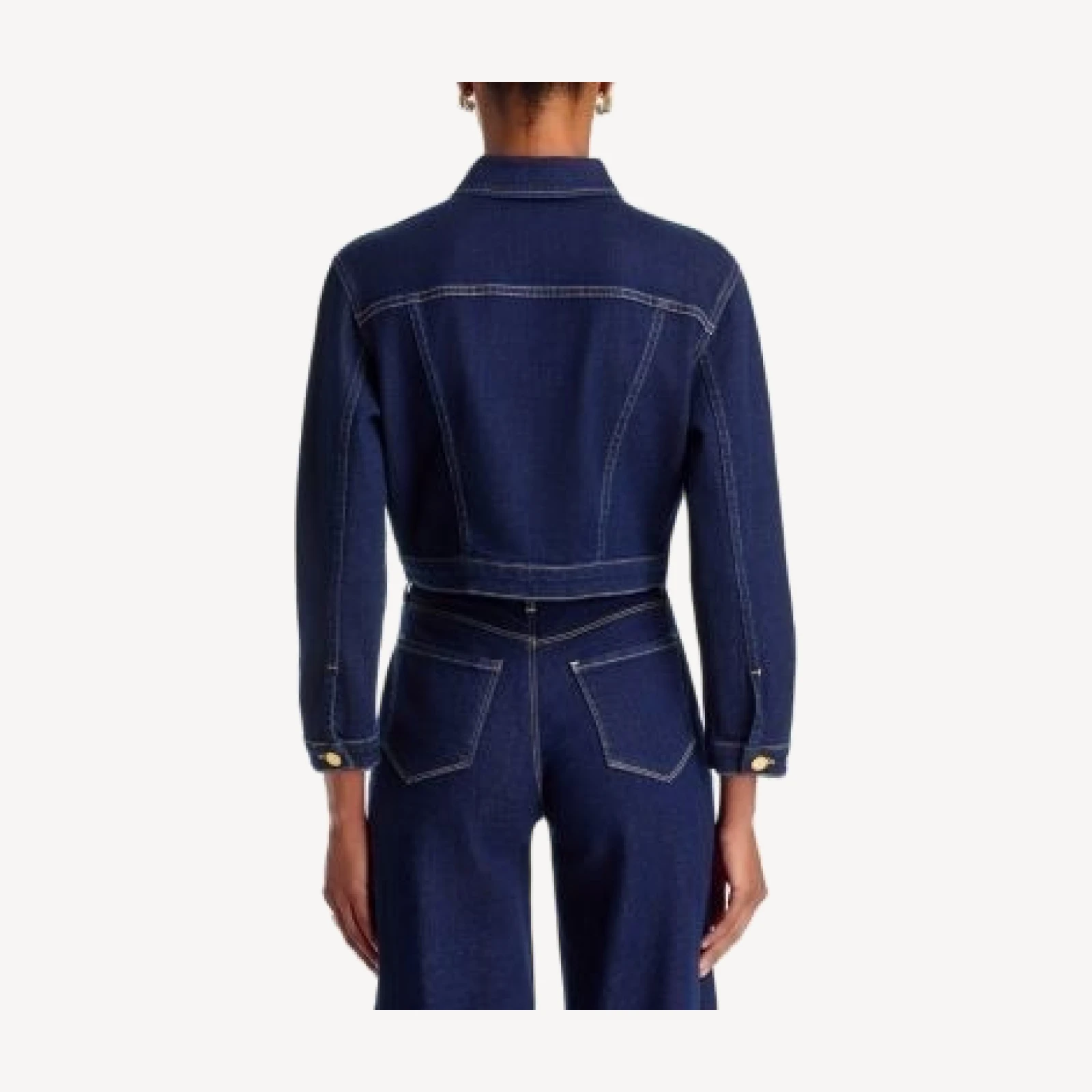 L'Agence Edin Horsebit Cropped Denim Jacket