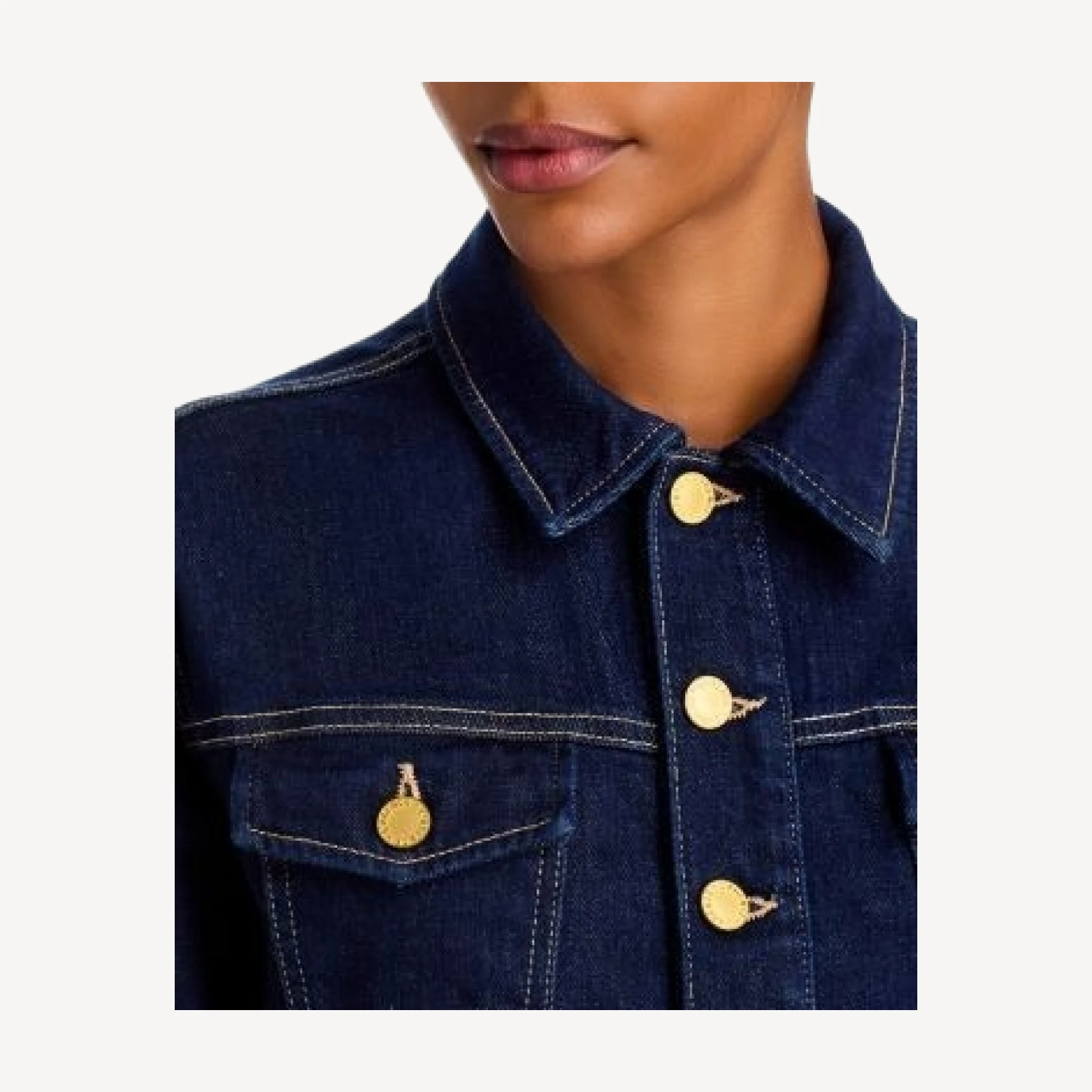 L'Agence Edin Horsebit Cropped Denim Jacket