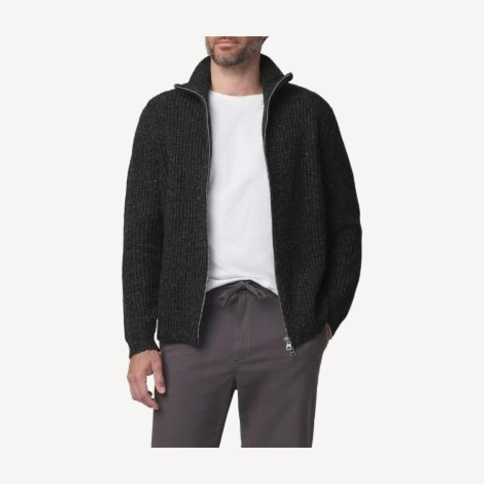 Joe's Jeans Donegal Merino Wool Blend Zip Up Cardigan