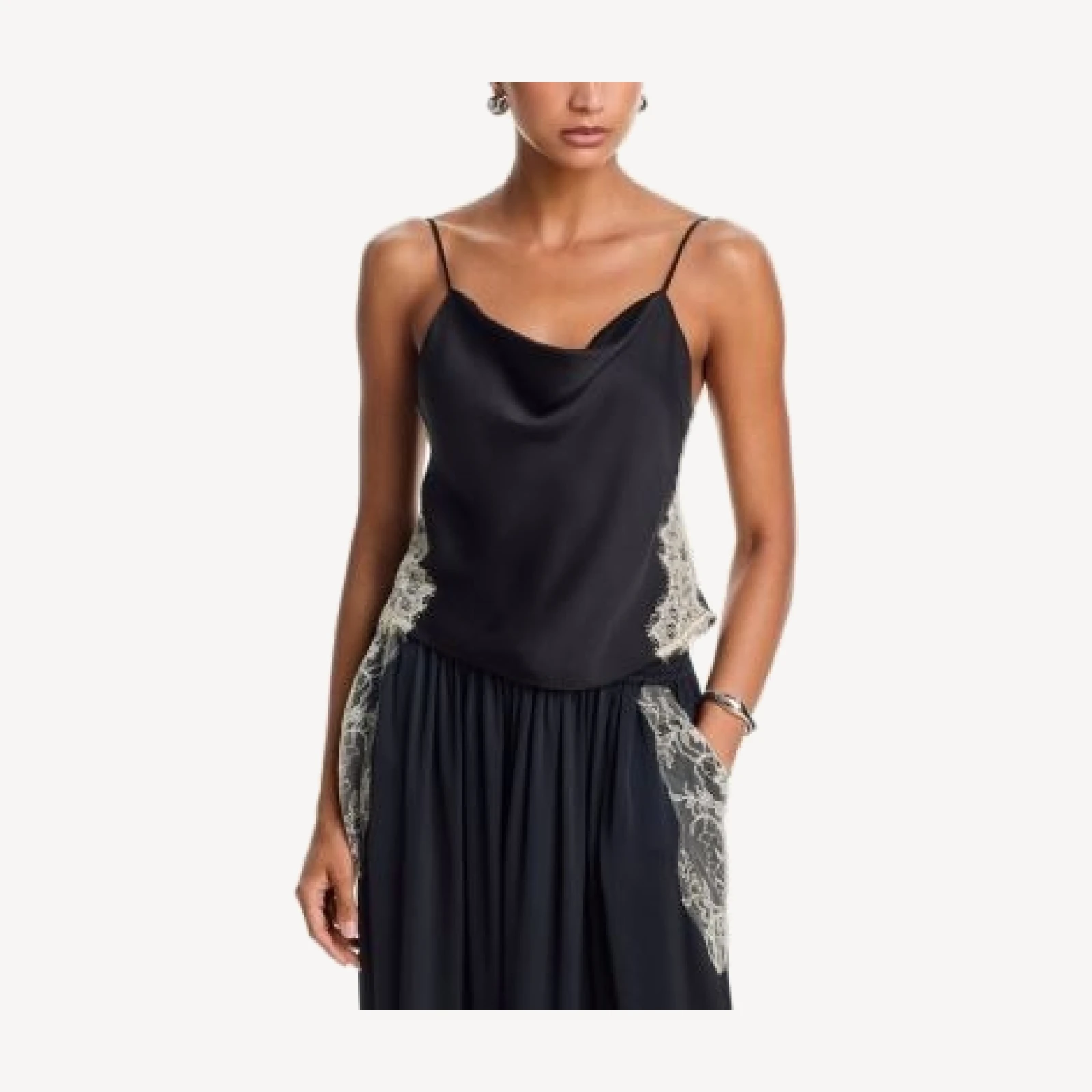 Cinq a Sept Esme Satin Lace Petite Marta Cami