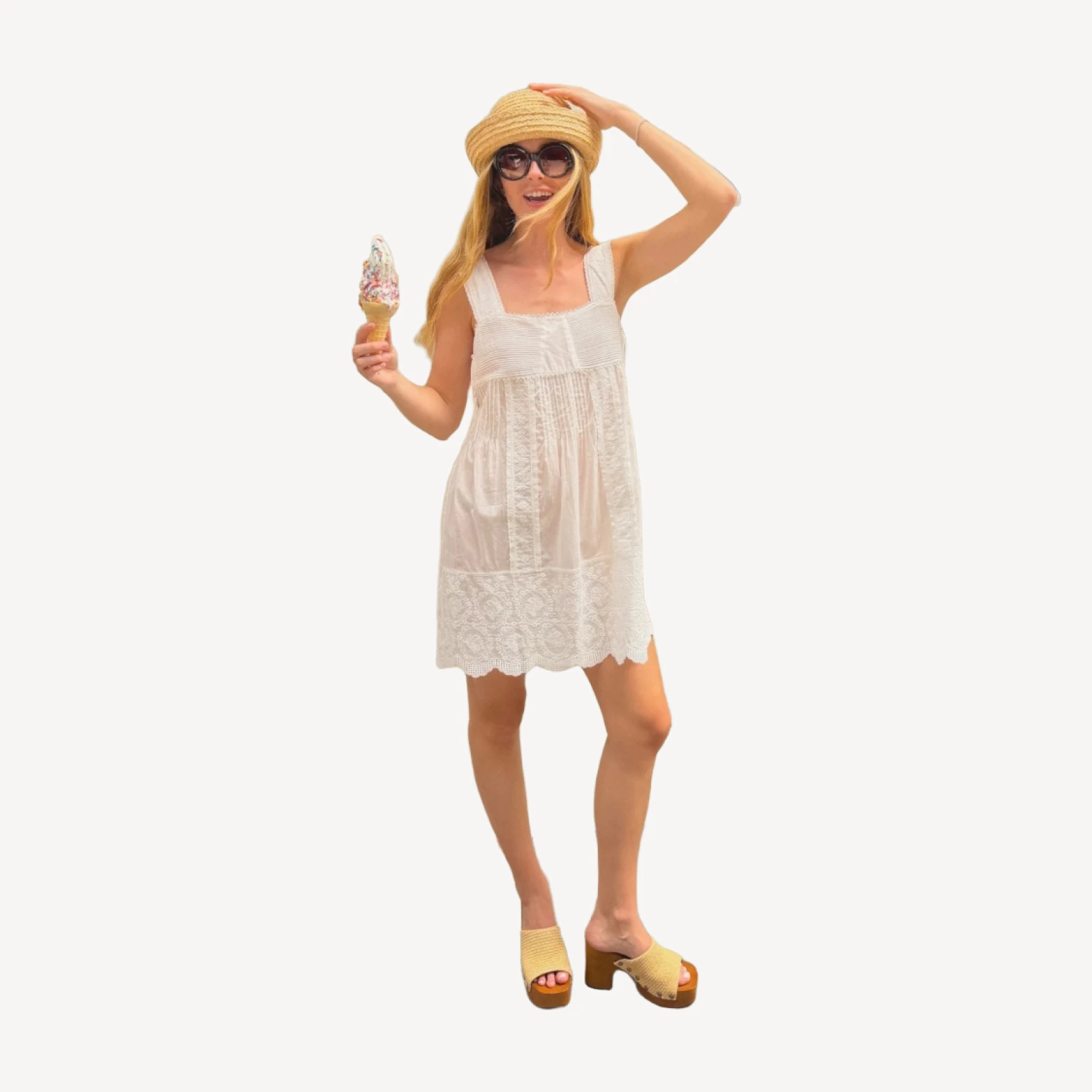 The Lux Mini Nightgown - White Washed Voile