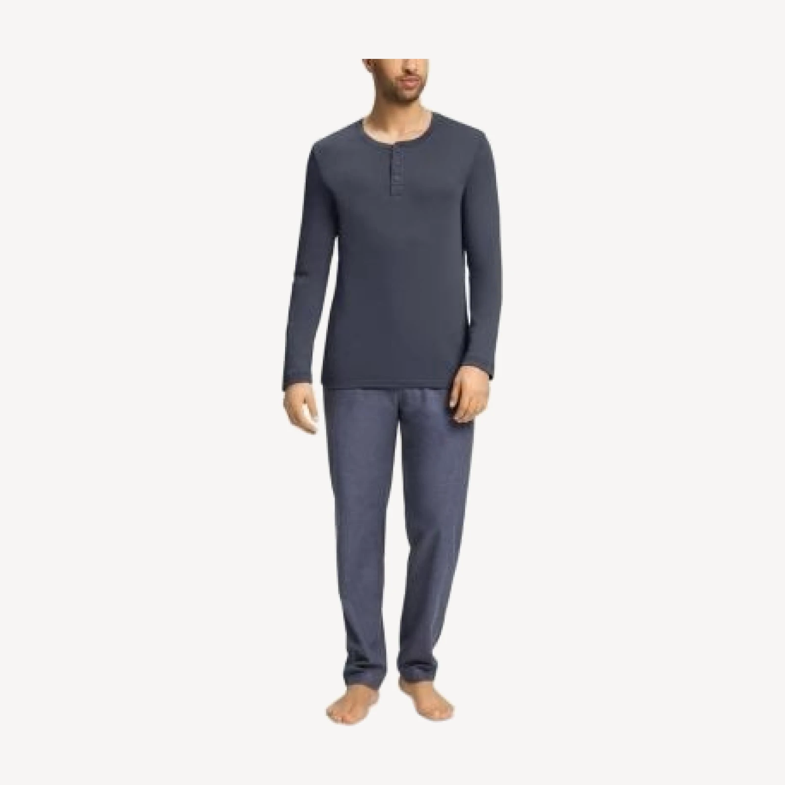 Hanro Stormy Cotton Brushed Henley Shirt