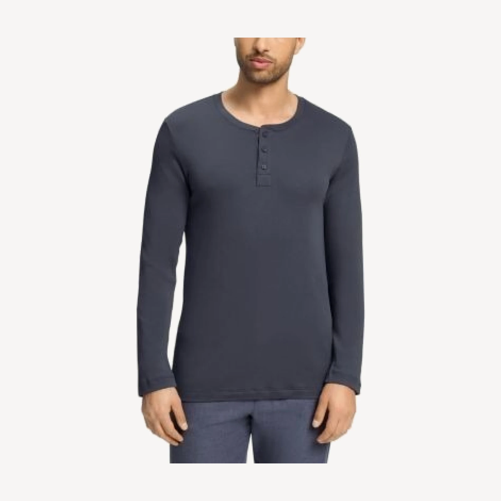 Hanro Stormy Cotton Brushed Henley Shirt
