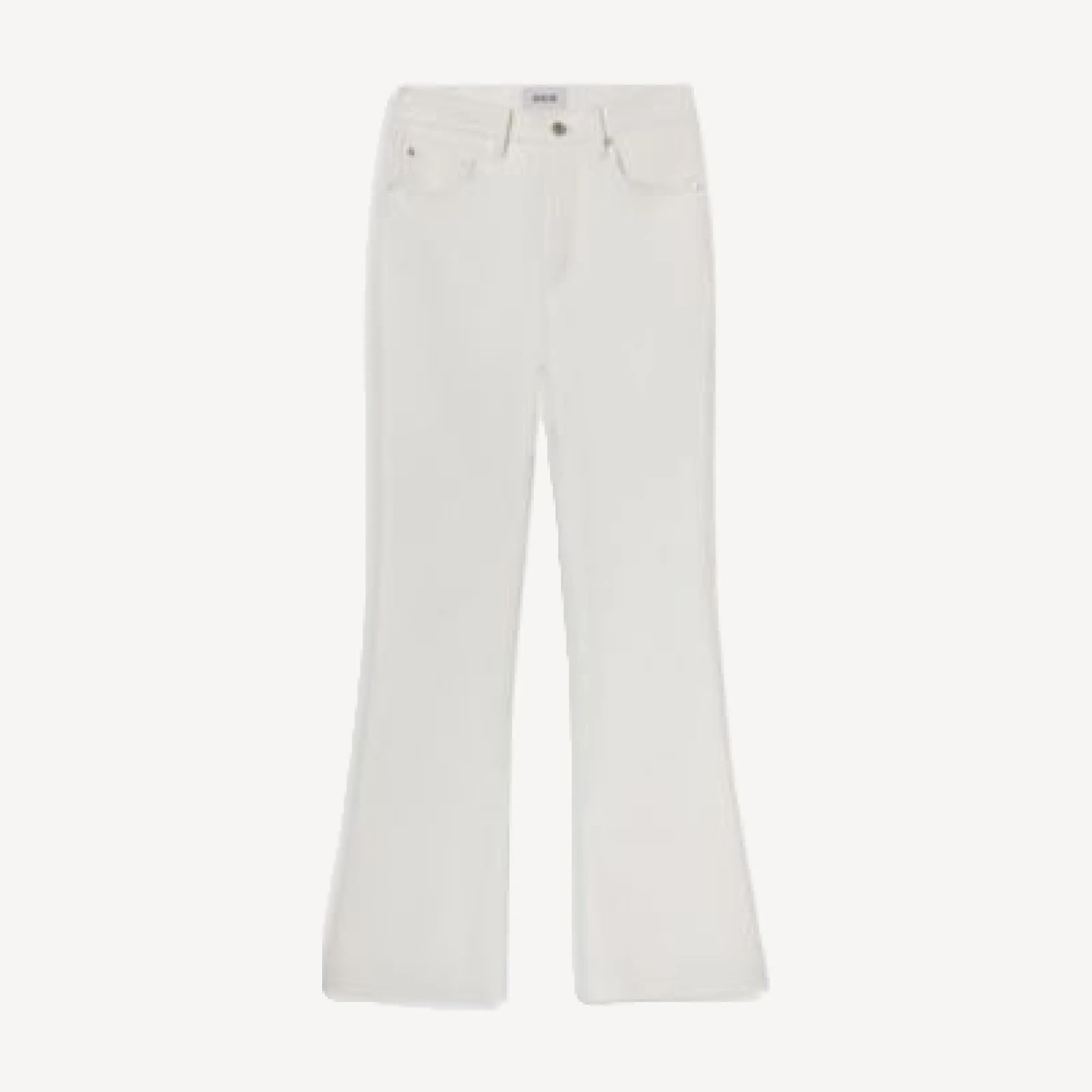 Agolde Mid Rise Leather Kick Bootcut Jeans in Collagen