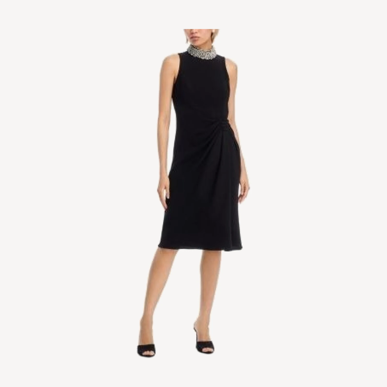Teri Jon by Rickie Freeman Mock Neck Sarong Dress