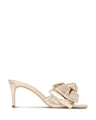 Cinq a Sept Women's Felicity Metallic Bow Slides