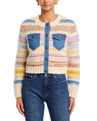 Cinq a Sept Suki Denim Combo Cardigan