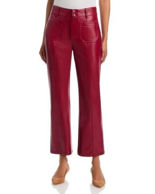 Cinq a Sept Dorothea Faux Leather High Rise Straight Jeans