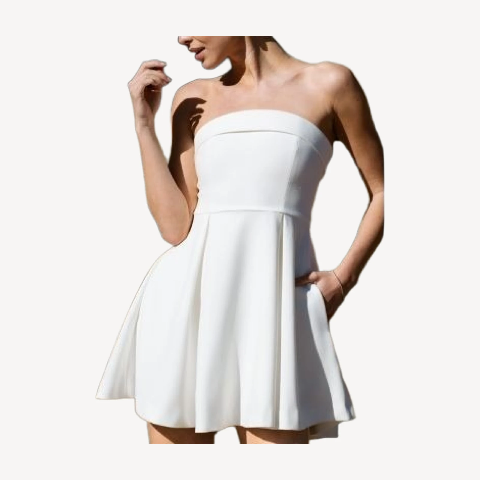 French Connection Whisper Foldover Inverted Pleat Mini Dress