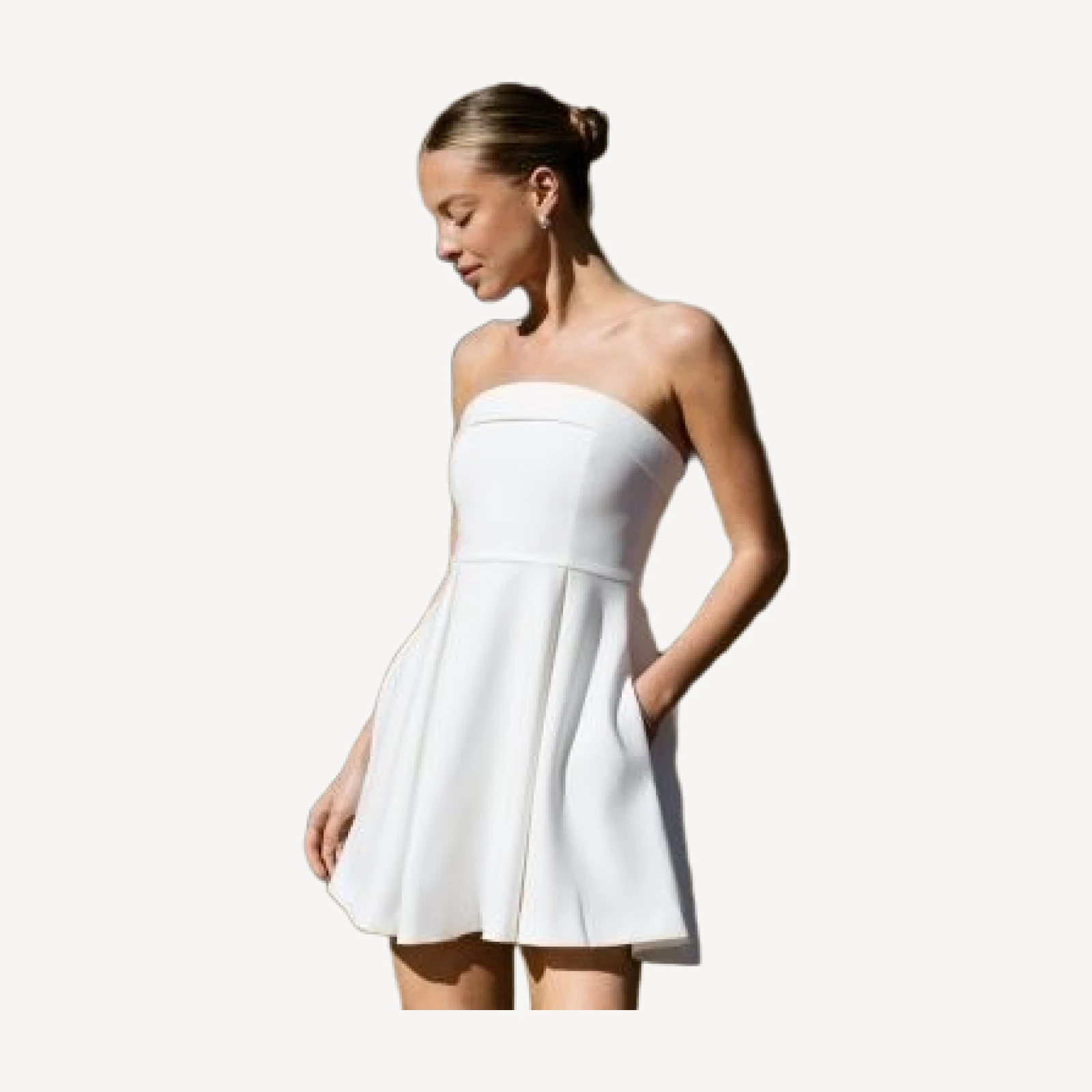 French Connection Whisper Foldover Inverted Pleat Mini Dress