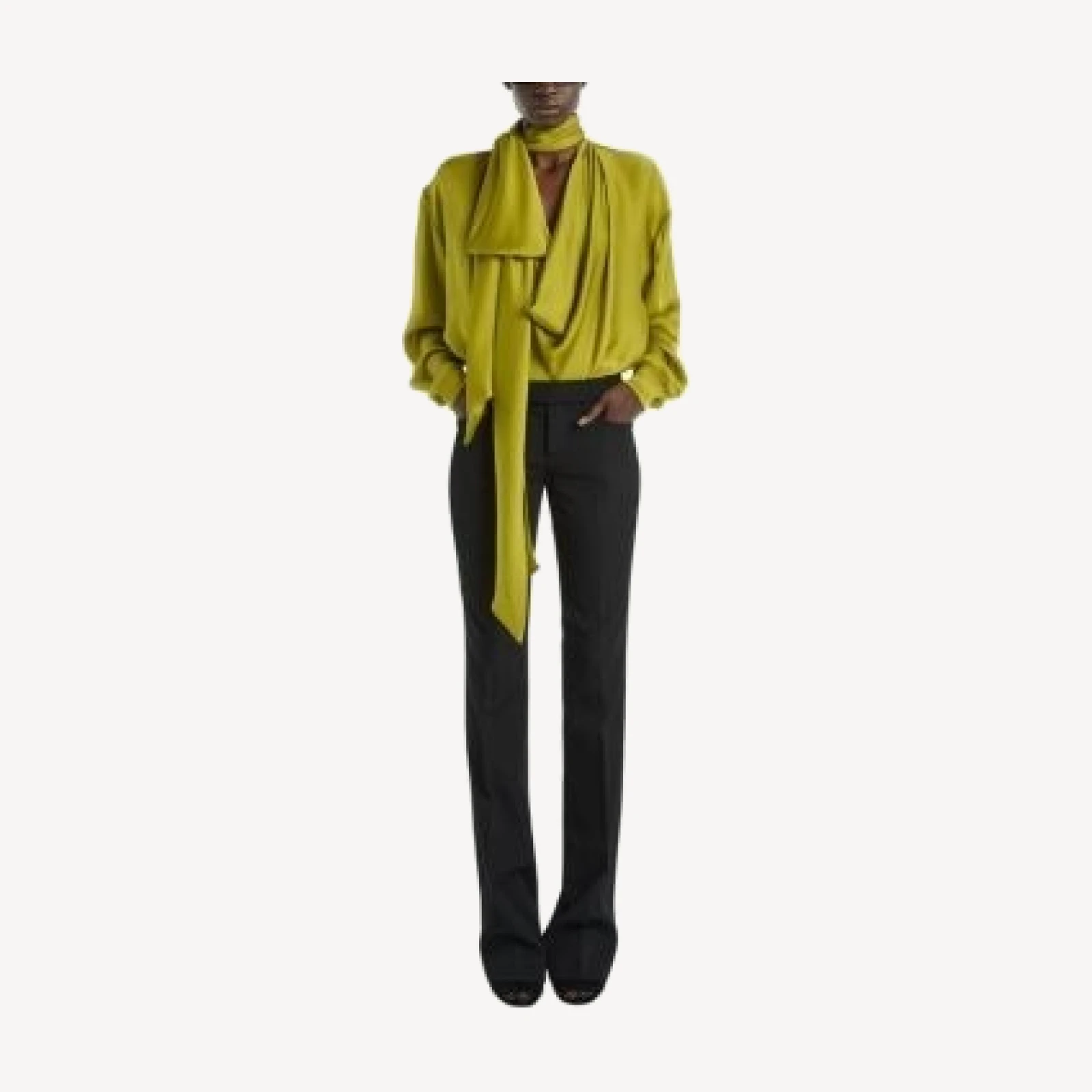 Balmain Draped Silk Chiffon Blouse