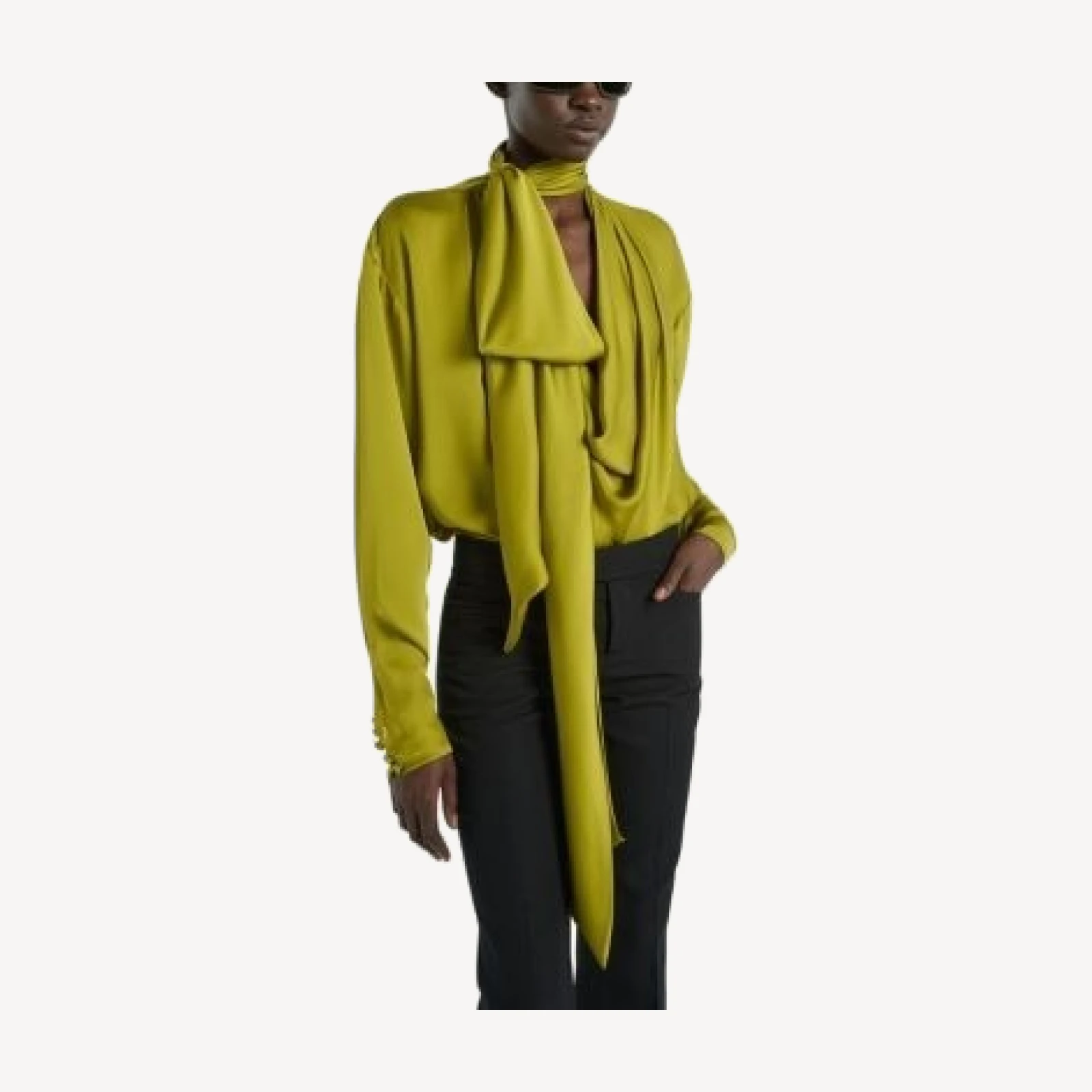 Balmain Draped Silk Chiffon Blouse