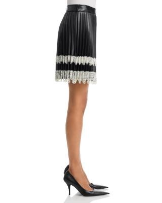 Cinq a Sept Laney Faux Leather Pleated Skirt