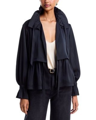 Cinq a Sept Azira Tie Neck Flared Cuff Jacket