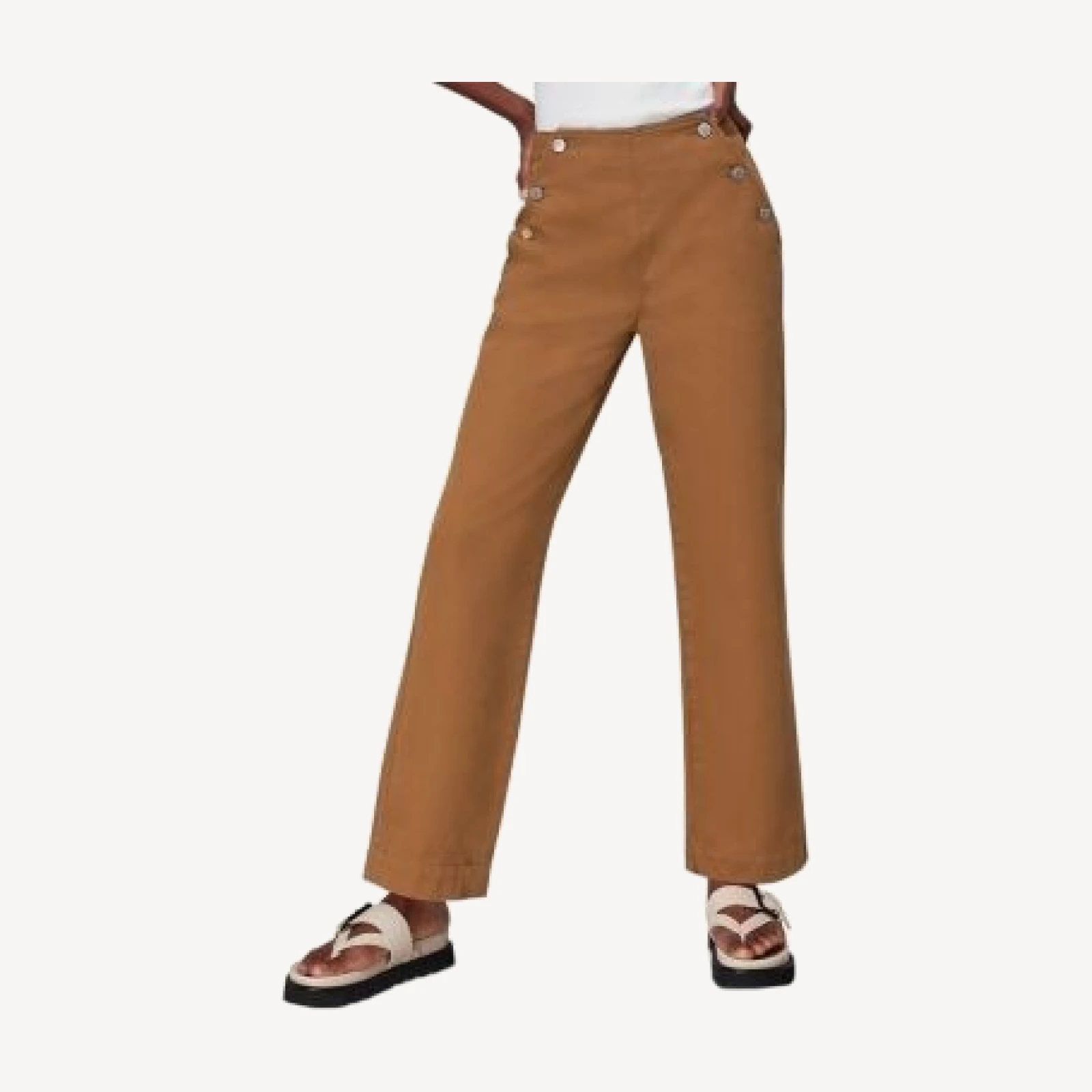 Whistles Emily Cotton Button Front Trousers