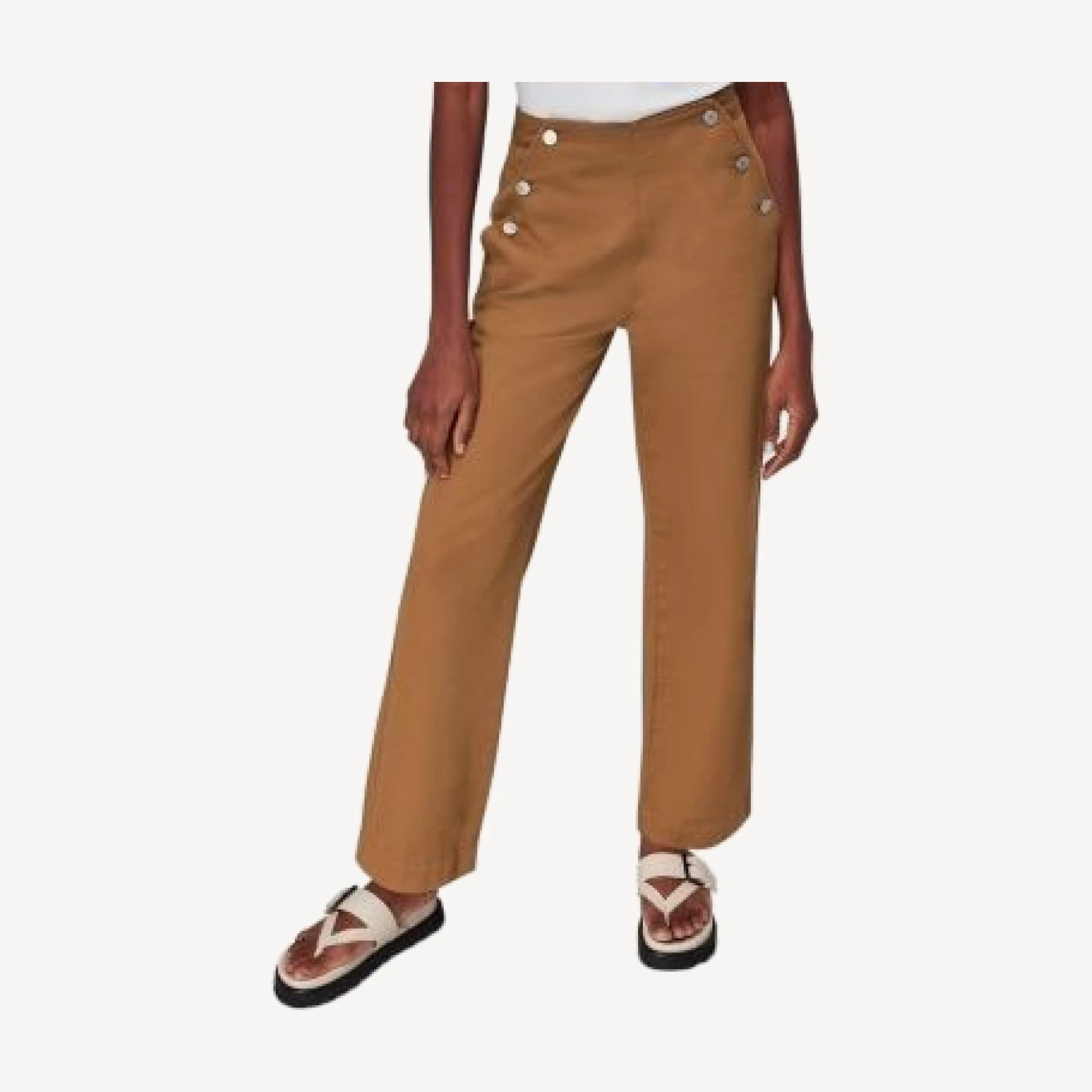 Whistles Emily Cotton Button Front Trousers