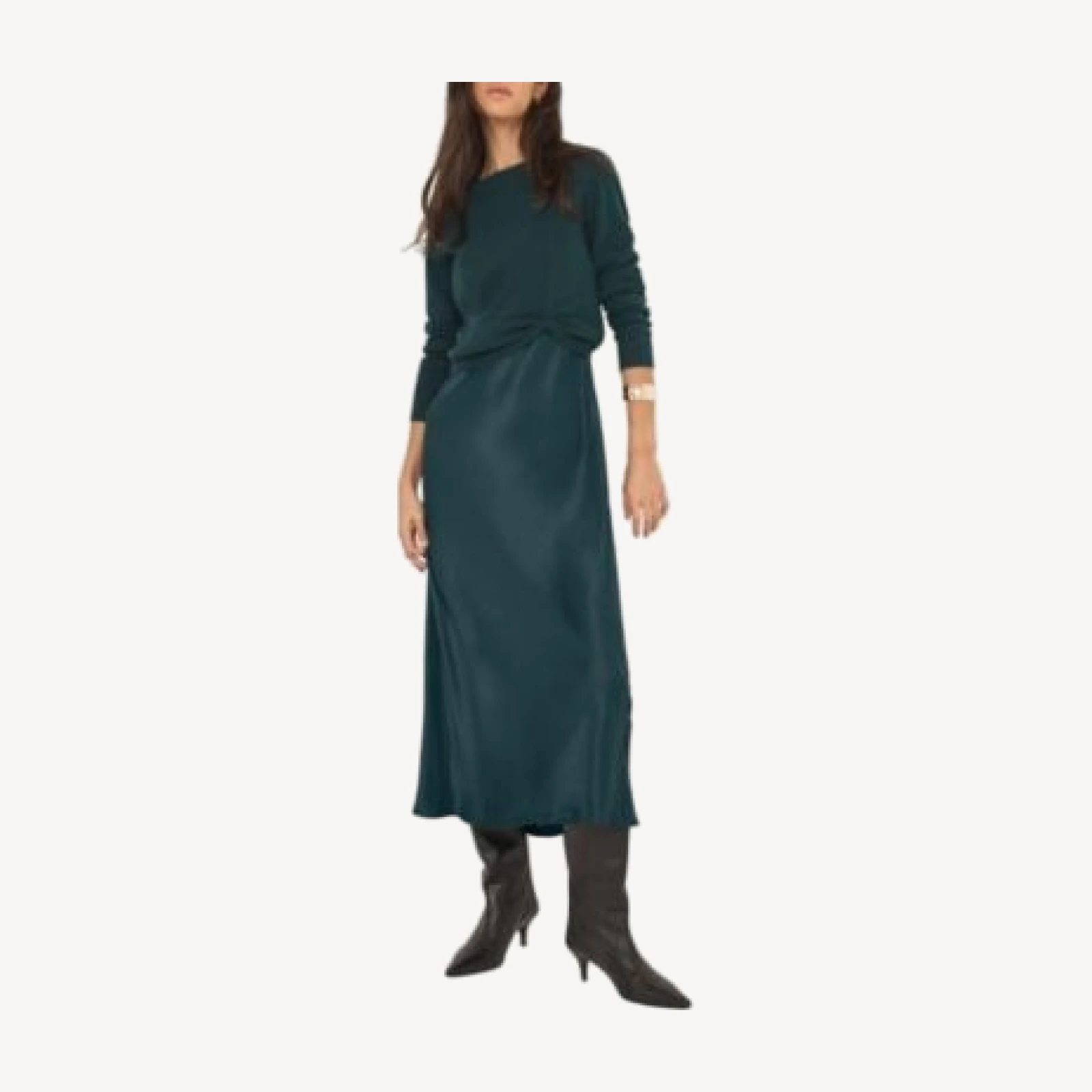 Mint Velvet Women's Layered Satin Midi Dress