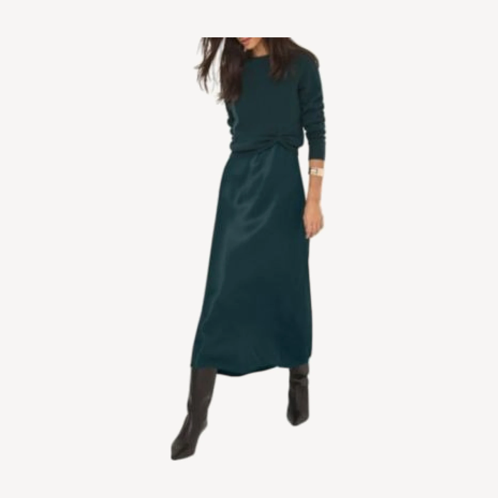 Mint Velvet Women's Layered Satin Midi Dress