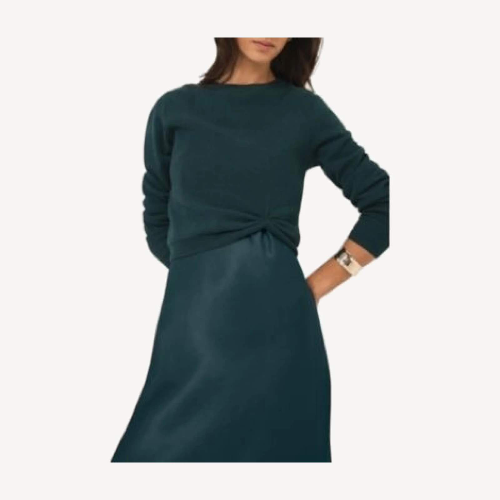 Mint Velvet Women's Layered Satin Midi Dress