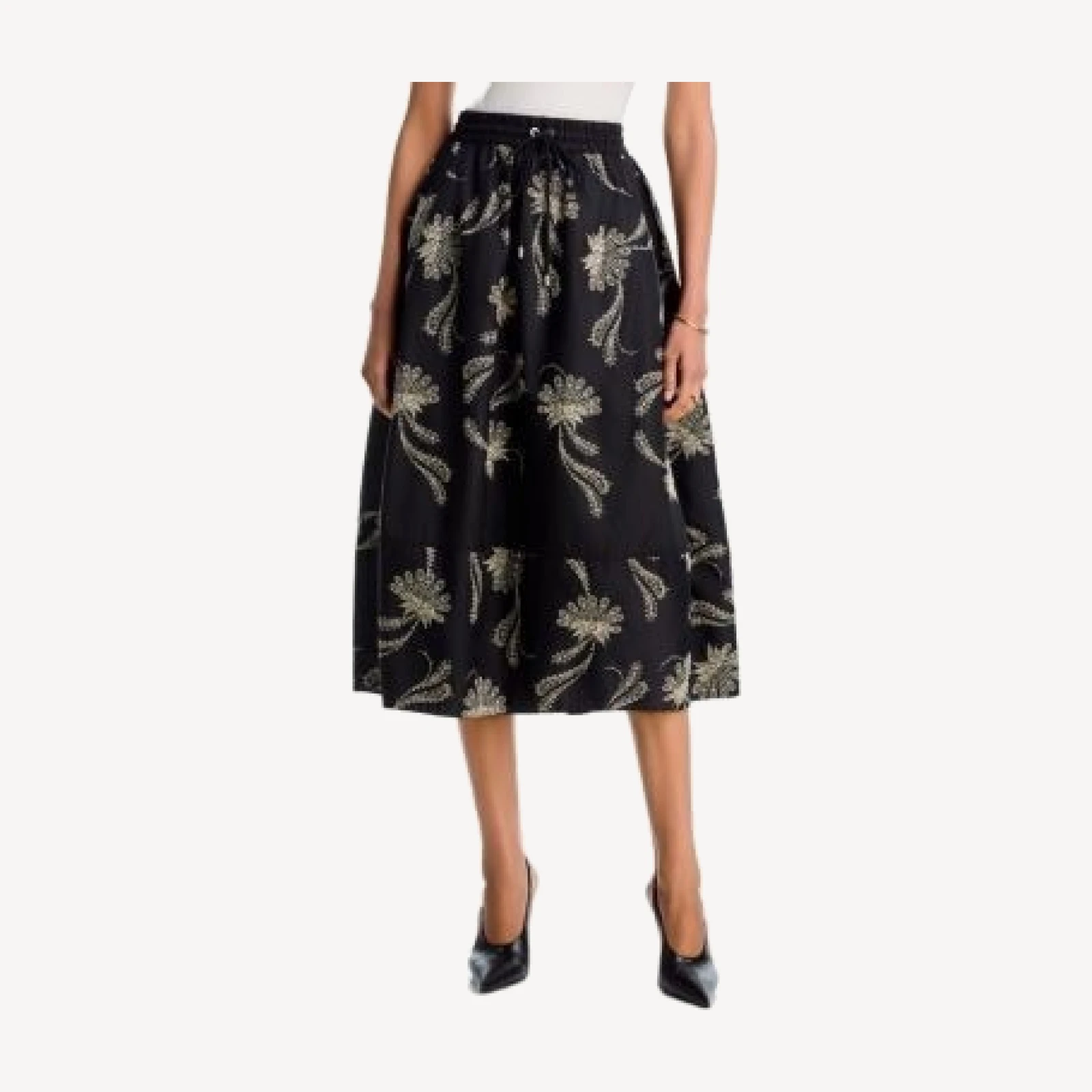 Cinq a Sept Sirani Embellished Paisley Fan Skirt
