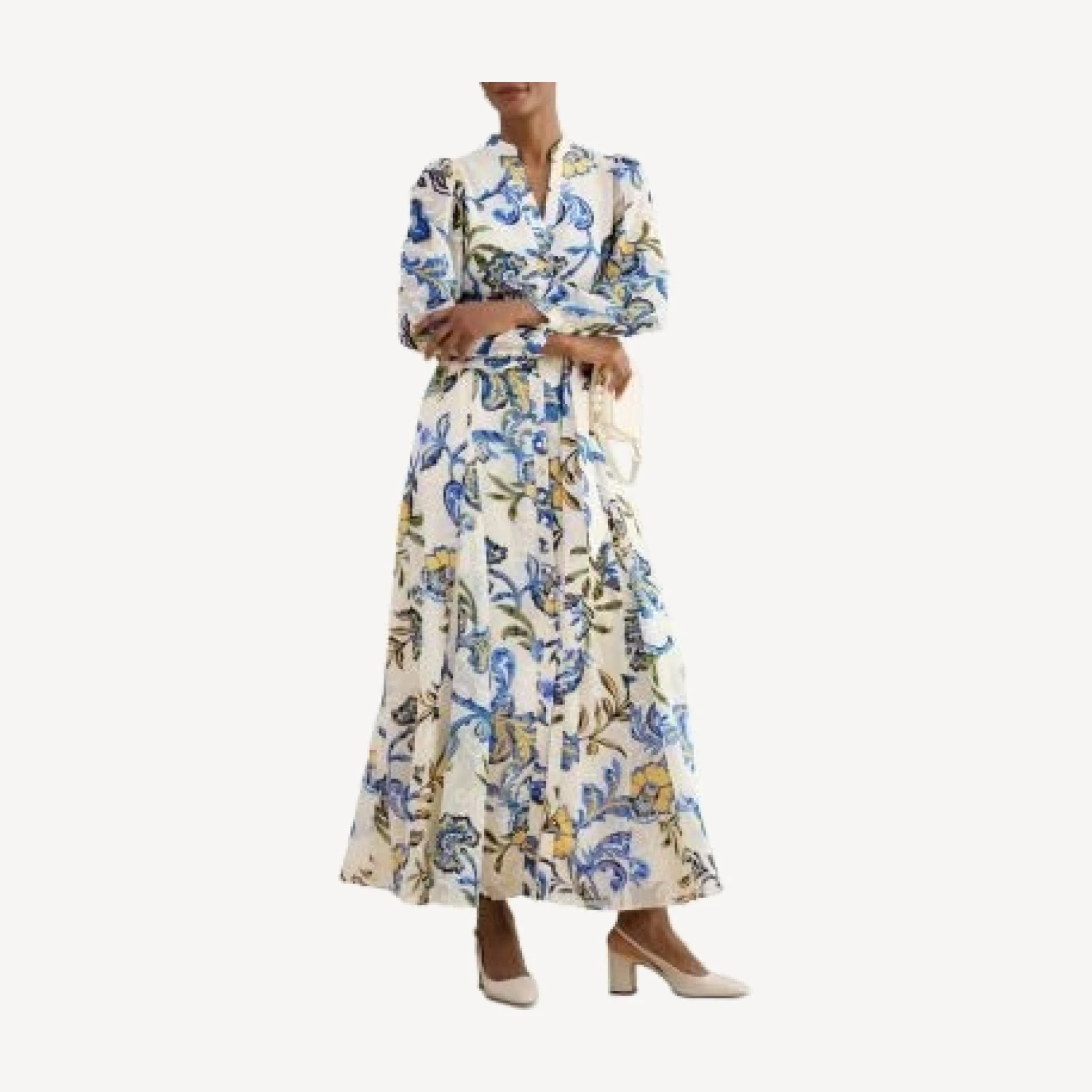 Hobbs London Shanice Floral Tie Waist Shirt Dress