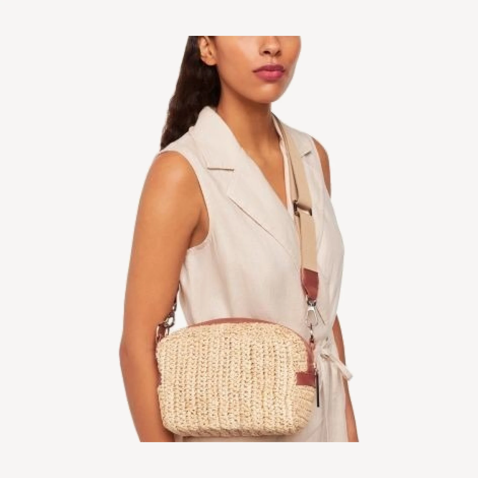 Whistles Straw Bibi Crossbody