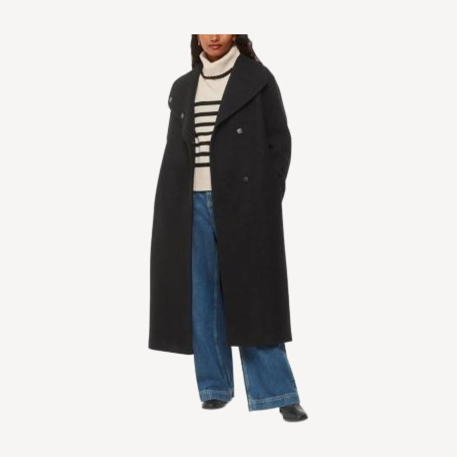 Whistles Petite Morgan Funnel Neck Wool Coat