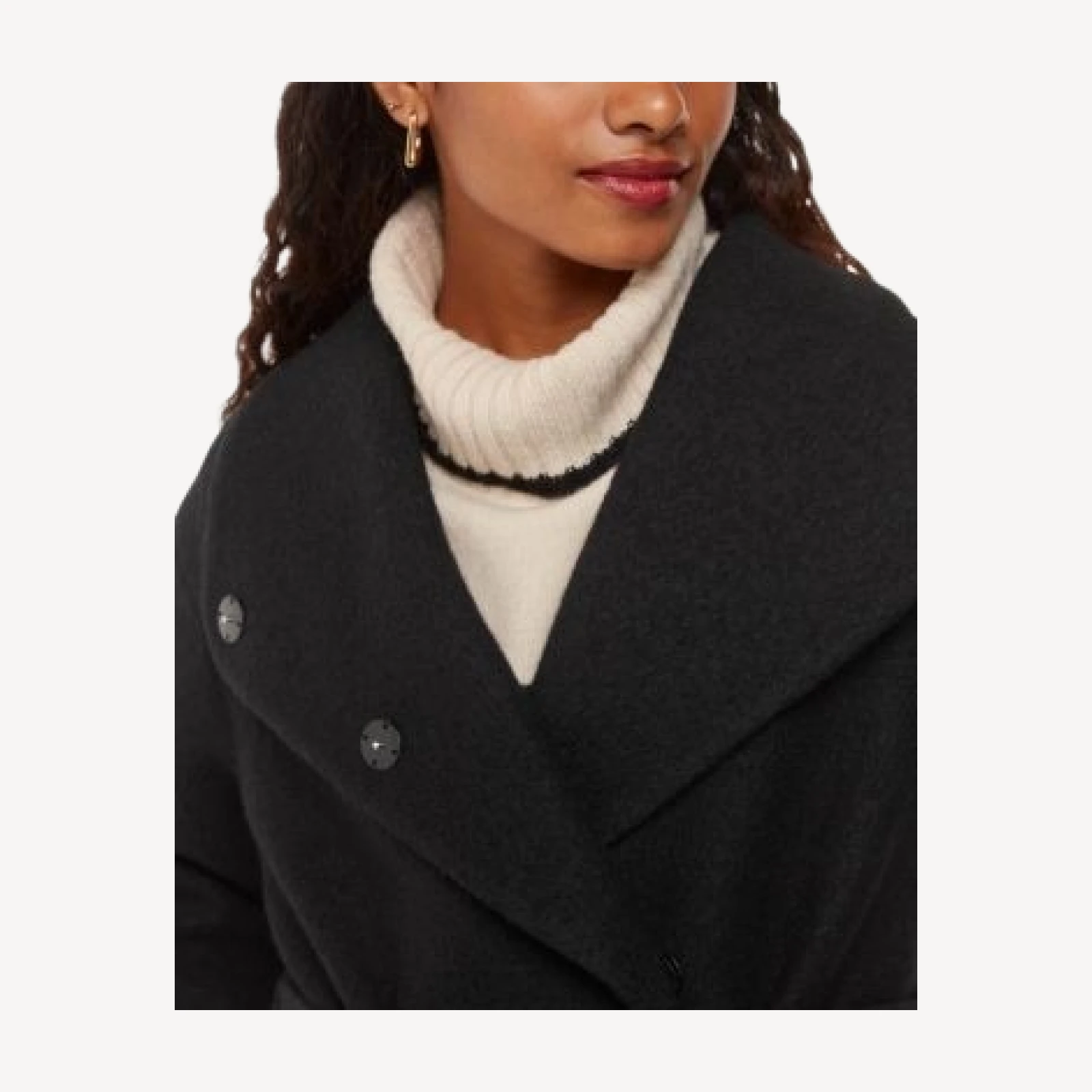 Whistles Petite Morgan Funnel Neck Wool Coat