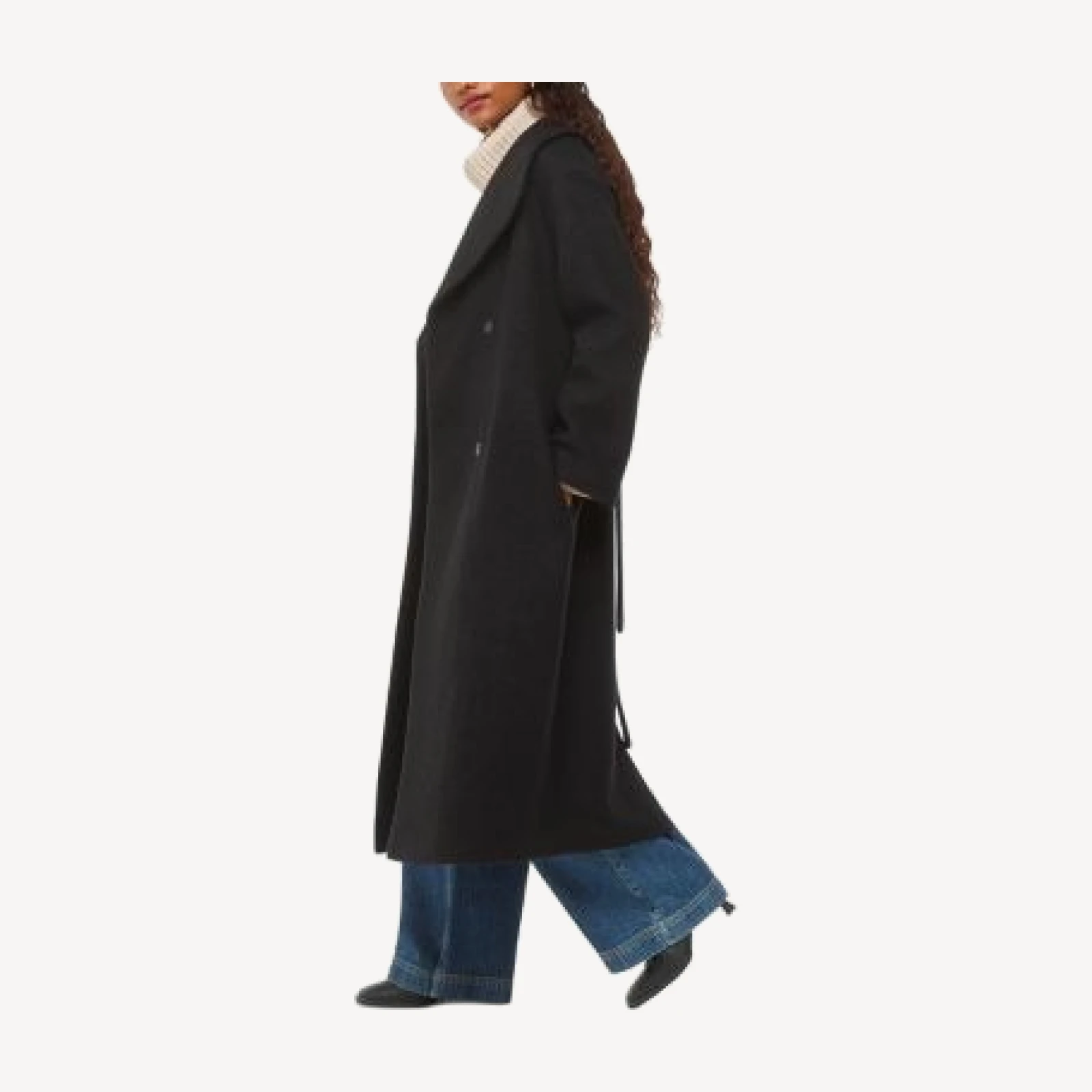 Whistles Petite Morgan Funnel Neck Wool Coat