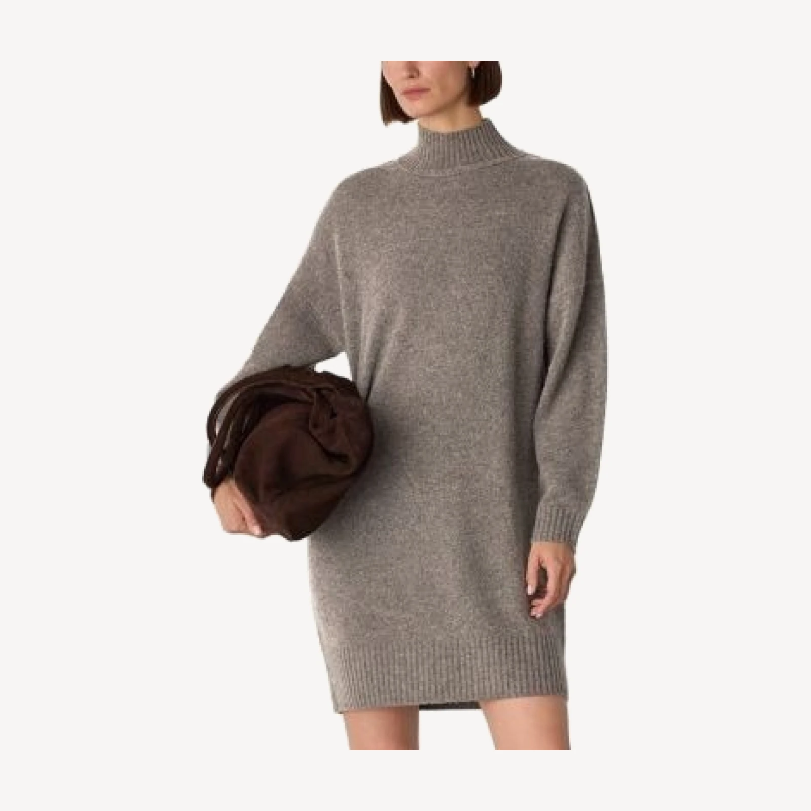 Whistles Funnel Neck Wool Mini Dress