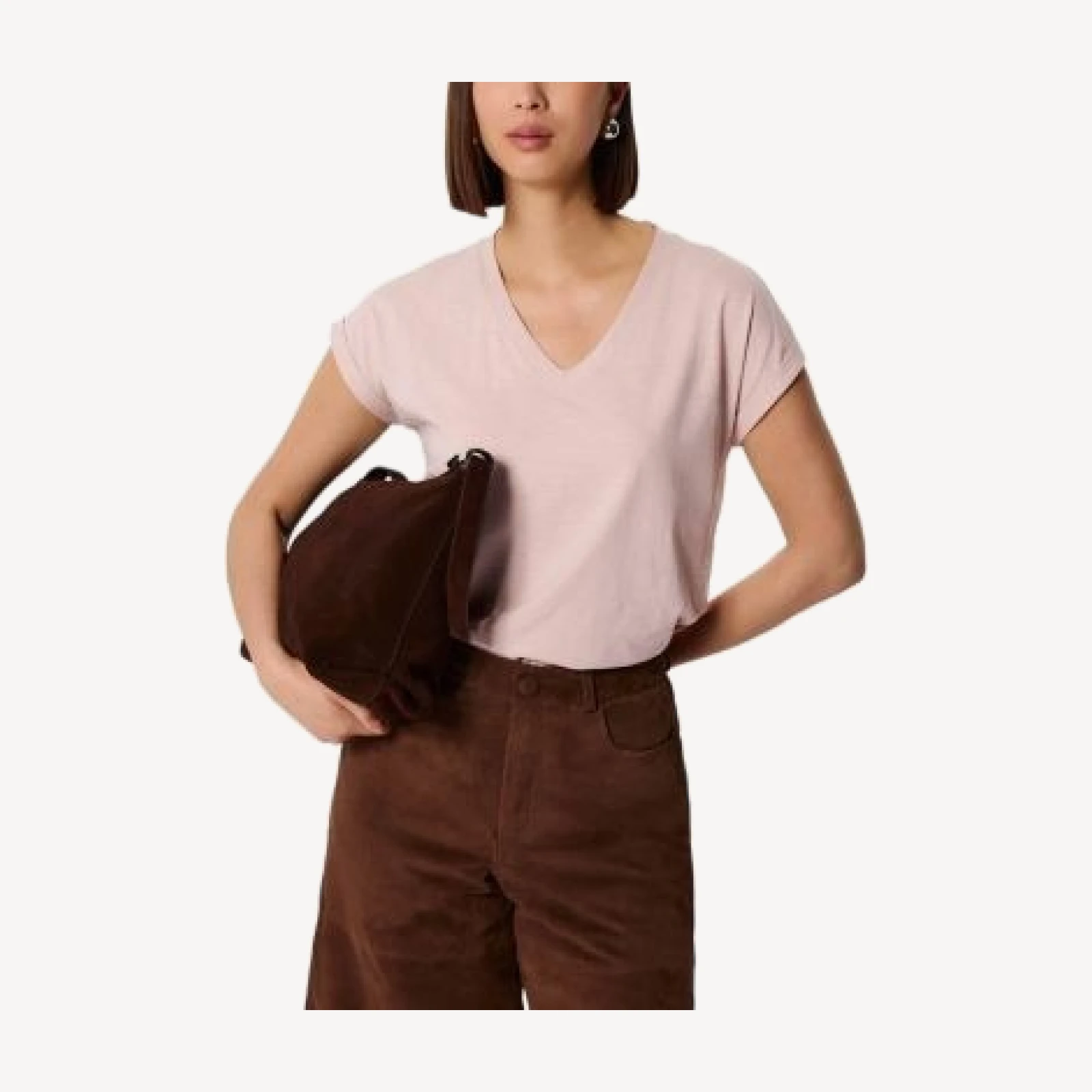 Whistles Willa V Neck Cap Sleeve Tee