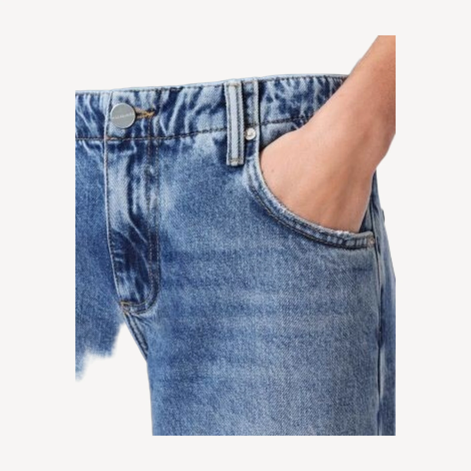 Allsaints Tia Low Rise Wide Leg Jeans in Destroy Indigo
