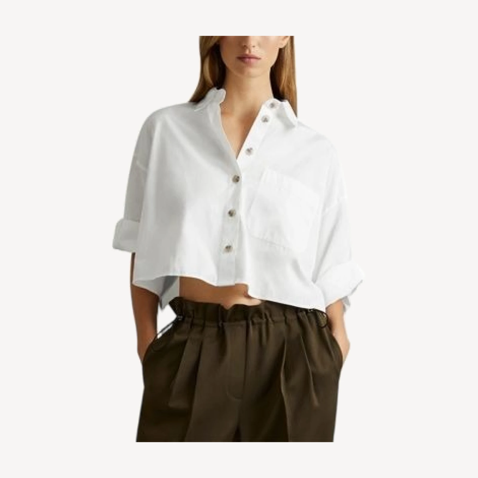 Reiss Solene Cropped Shirt