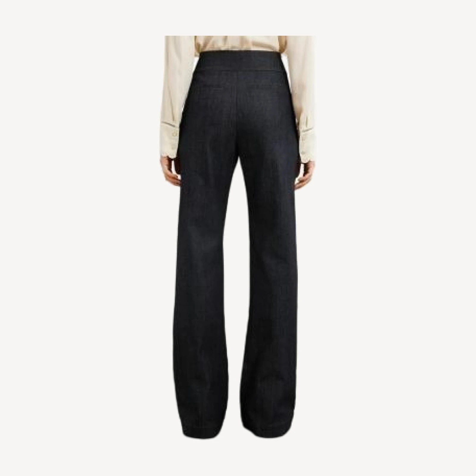 Reiss Skylar Button Fly Mid Rise Flare Leg Jeans in Dark Blue
